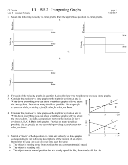 Position and Velocity Graphs