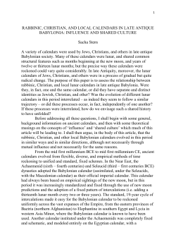 The lunar calendars of late antique Babylonia