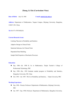 Zhang, Li-Xin (Curriculum Vitae)