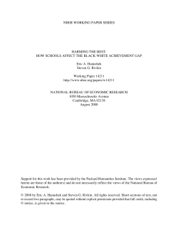NBER WORKING PAPER SERIES HARMING THE BEST: HOW
