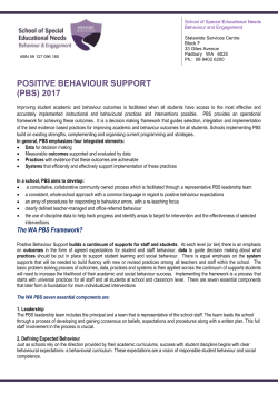 positive behaviour support (pbs)