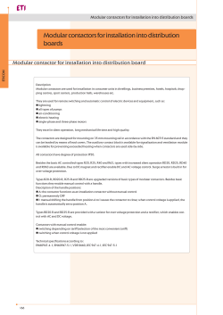 Modular contactors for installation into distribution boards