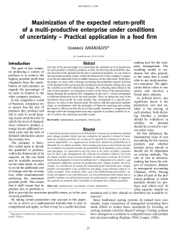 Maximization of the expected return-profit of a multi