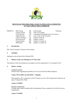 MINUTES OF THE WHEATHILL GOLF CLUB PLAYING
