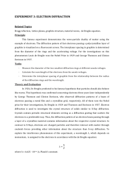 EXPERIMENT 3: ELECTRON DIFFRACTION