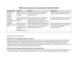 GER Criteria, Outcomes, and Assessment Template/Checklist Item