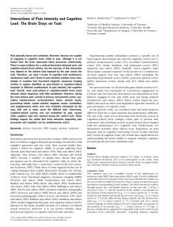 Interactions of Pain Intensity and Cognitive Load