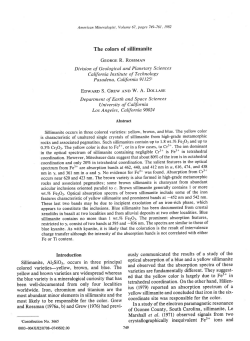 The colors of sillimanite