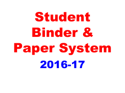Student Binder