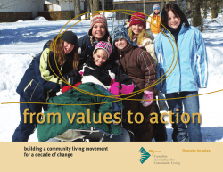 From Values To Action - Canadian Association for Community Living