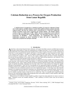 Calcium Reduction as a Process for Oxygen Production