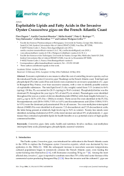 Exploitable Lipids and Fatty Acids in the Invasive Oyster