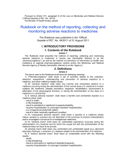 2. Rulebook on the method of reporting, collecting and