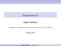 Econometrics II - University of Vaasa