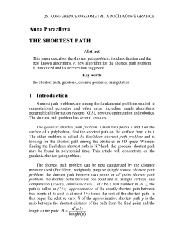 Anna Porazilov&aacute; THE SHORTEST PATH 1 Introduction