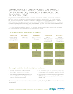 SUmmARy: NET GREENHOUSE GAS ImPACT Of STORING CO2