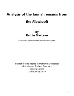 Analysis of the faunal remains from the Machault
