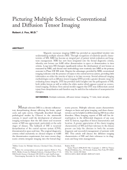 Picturing Multiple Sclerosis: Conventional and Diffusion Tensor