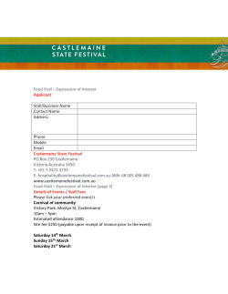 2015 Food Vendor EoI - Castlemaine State Festival