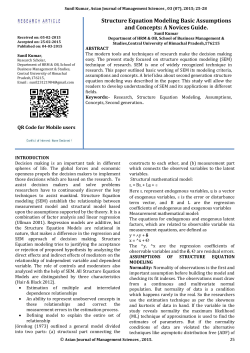 Structure Equation Modeling Basic Assumptions