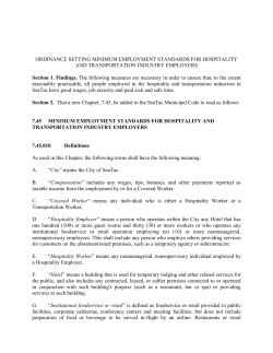 Ordinance Hospitality-Transportation Employers 2013