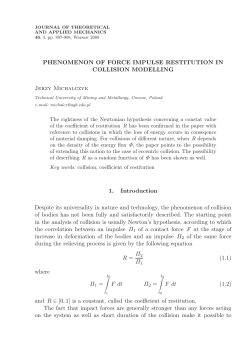PHENOMENON OF FORCE IMPULSE RESTITUTION IN