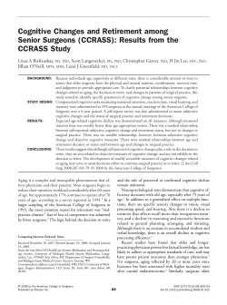 Cognitive Changes and Retirement among Senior Surgeons
