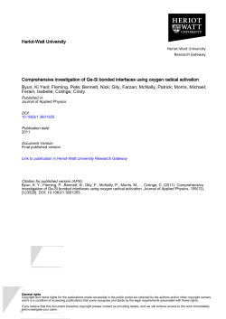 Heriot-Watt University Comprehensive investigation of Ge