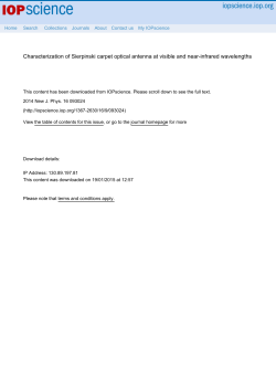 Characterization of Sierpinski carpet optical antenna at visible and