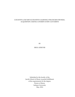 COGNITIVE AND METACOGNITIVE LEARNING