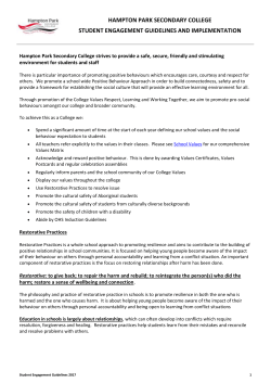 HPSC Student Engagement Guidelines and Implementation 2017