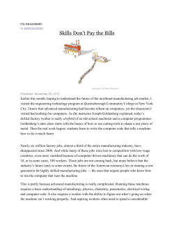 Skills Don`t Pay the Bills