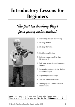 Introductory Lessons for Beginners - suzuki teaching ideas