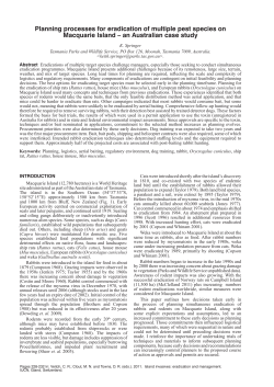 Planning processes for eradication of multiple pest species on