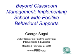 Implementing School-wide Positive Behavioral Supports