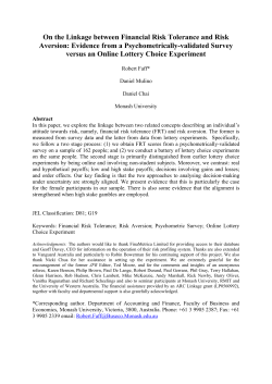 On the Linkage between Financial Risk Tolerance and Risk Aversion