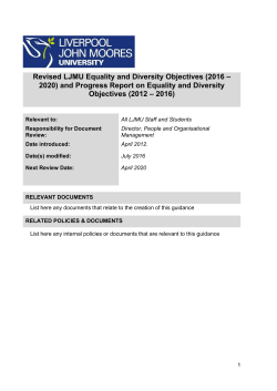 Revised LJMU Equality and Diversity Objectives