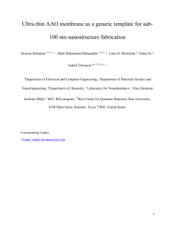Ultra-thin AAO membrane as a generic template for sub