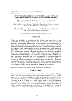 319 EFFECT OF SURFACE FINISH ON INTERMETALLIC