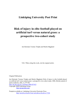 Risk of injury in elite football played on artificial turf versus natural