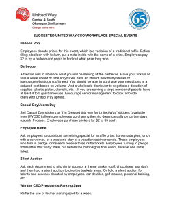 SUGGESTED UNITED WAY CSO WORKPLACE SPECIAL EVENTS