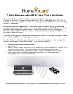 How to use the BrailleNote Apex together with an IOS Device