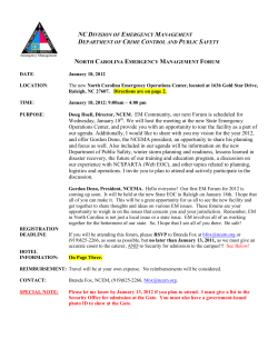 NC Division of Emergency Management Department of Crime