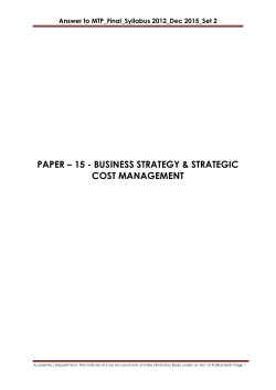 Paper 15 - Business Strategy and Strategic Cost Management