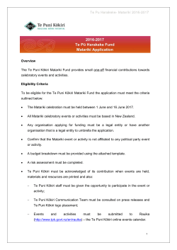 Matariki Application Form