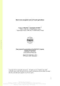 Short-term marginal costs in French agriculture