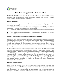 ForceField Energy Provides Business Update