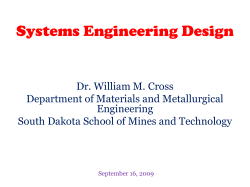 Systems Engineering - South Dakota School of Mines and Technology