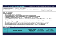 health and physical education lesson plan