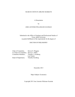 SEARCH COSTS IN AIRLINE MARKETS A